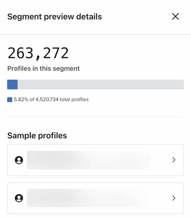 Segment preview details