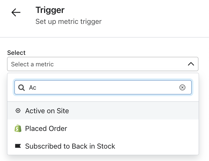 Ricerca del trigger Attivo sul sito