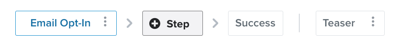 The add step option selected in the menu bar of the sign-up from editor.