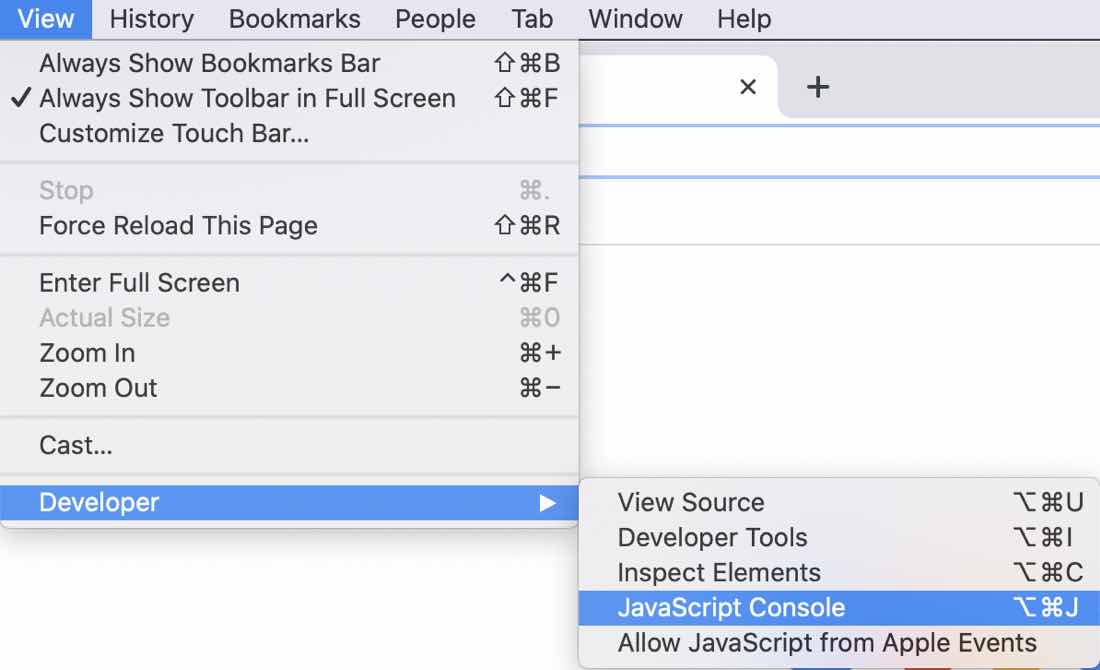 Acceda a la consola de desarrollador de Chrome