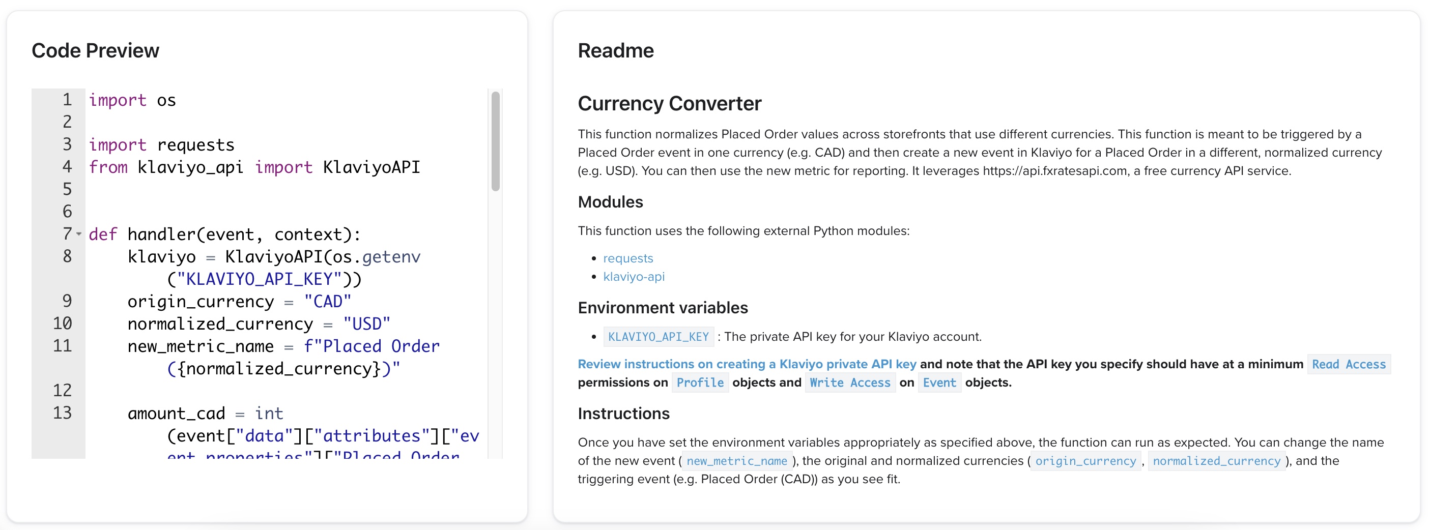 Currency converter recipe in Klaviyo