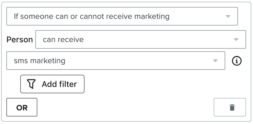 New filter for 'person can receive SMS marketing'