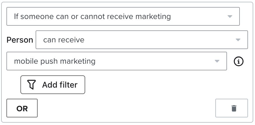 New filter for 'person can receive mobile push marketing'