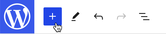 La opción + en el editor visual de Wordpress