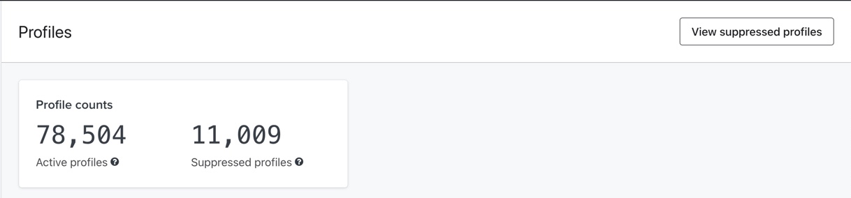 View suppressed profiles button on Profiles page