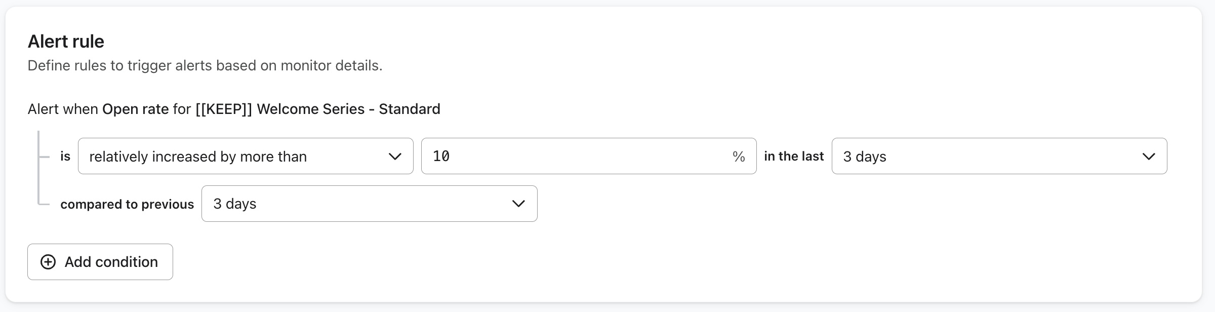 Exemple d'opérateur de comparaison relative