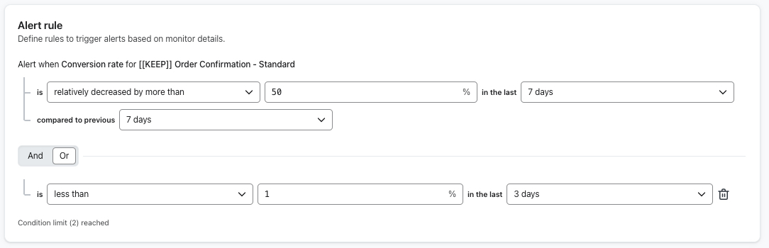 Alert rule example