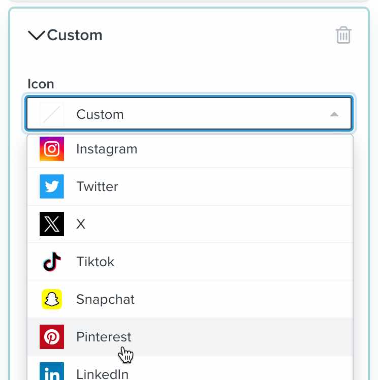 Select social channels