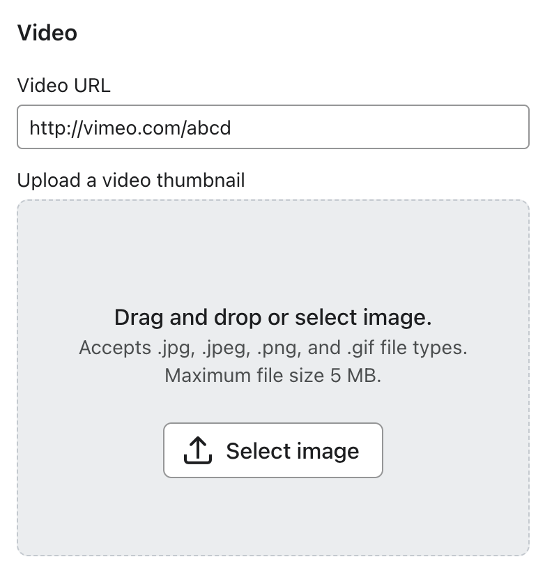 The option to upload a thumbnail image