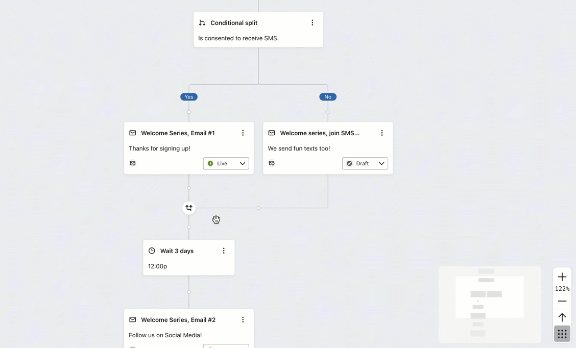 A user disconnects a joined split