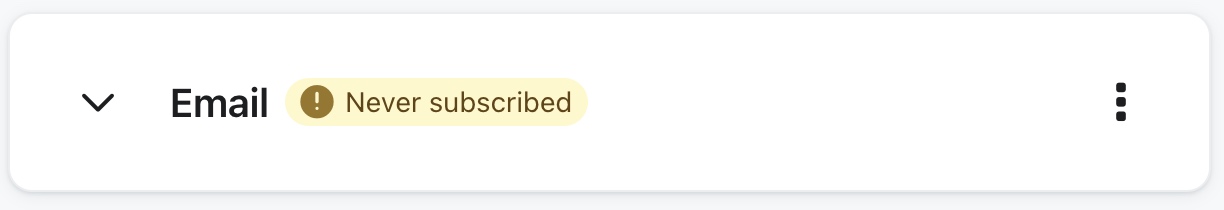 Profile that is never subscribed for email