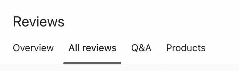 The All reviews tab