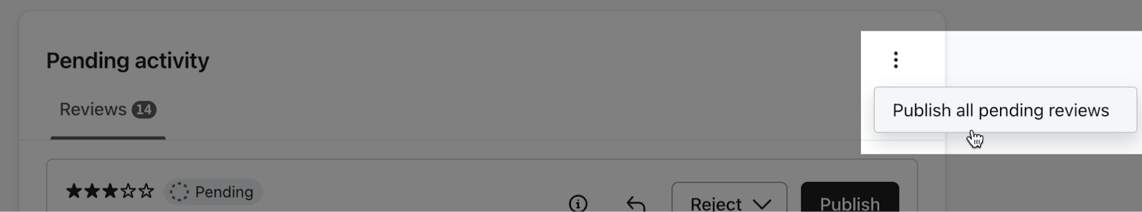 The option to publish all pending reviews