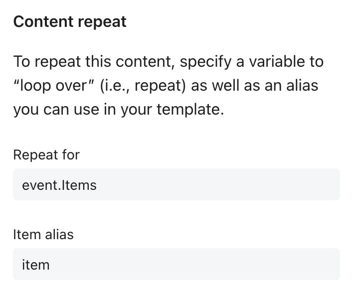 A content repeat rule