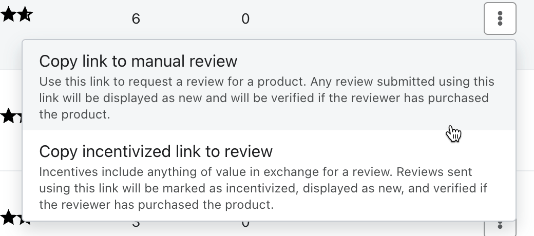 Copy link to manual review button