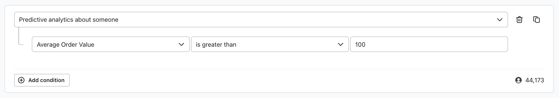 Average order value segment