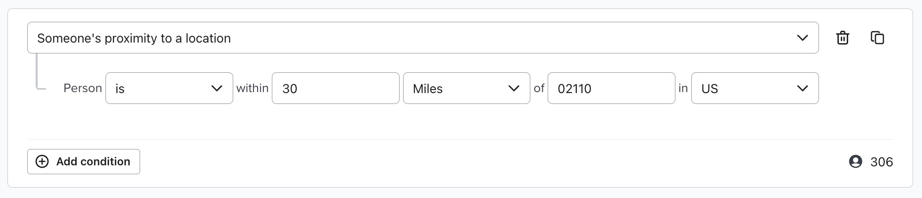 Proximity to location segment