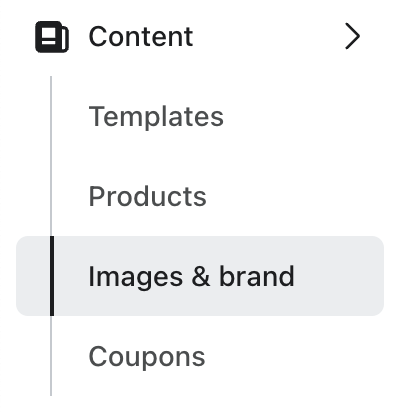 The Images and brand tab