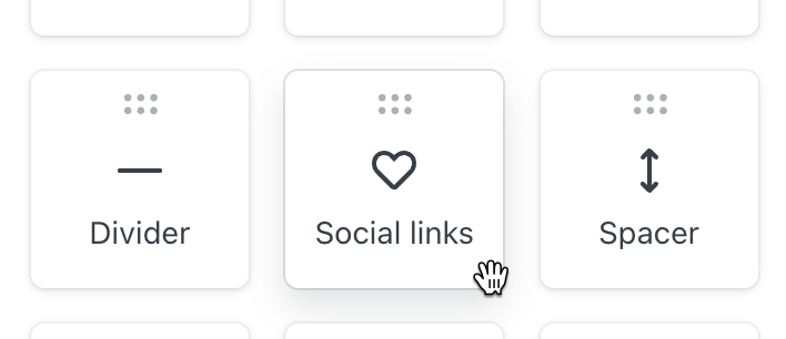 Adding a social links block to a template