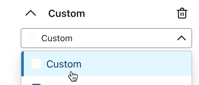 The custom icons option