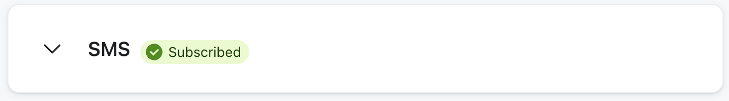Subscribed to SMS marketing on a profile