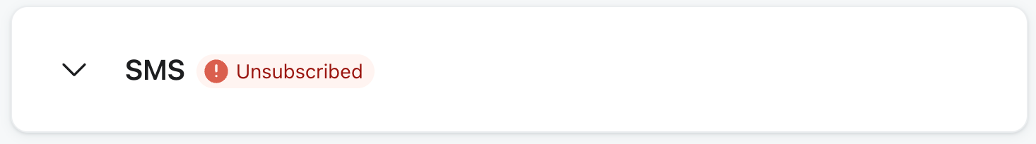 Unsubscribed status for SMS
