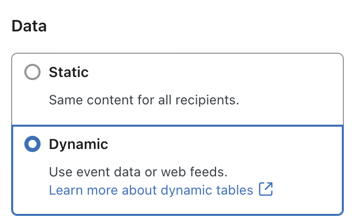 The Styles menu within a table block