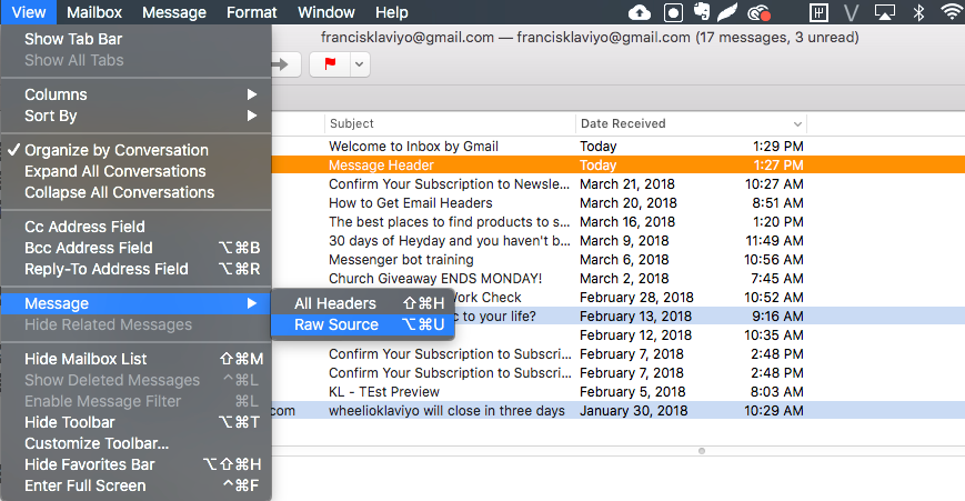 find email header in outlook for mac
