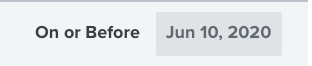 Datumsfeld für am oder vor Datum mit Beispiel 10. Juni 2020 gewählt