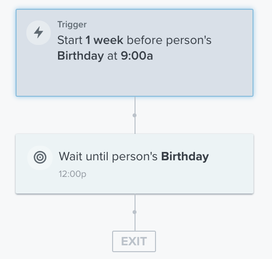 In the flow editor, the trigger will display its configuration