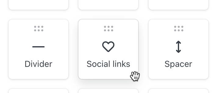Een blok met sociale links toevoegen aan een template