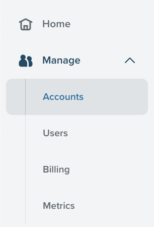 Navigatiemenu voor een portfolio-account