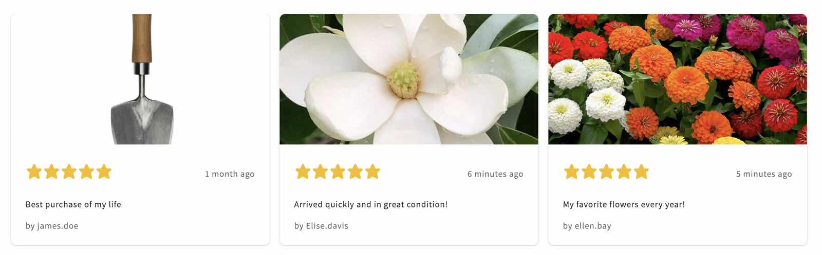 De uitgelichte recensies carrousel widget