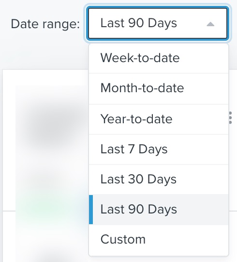 Datumbereik dropdown openen om de opties voor het te selecteren datumbereik te tonen.