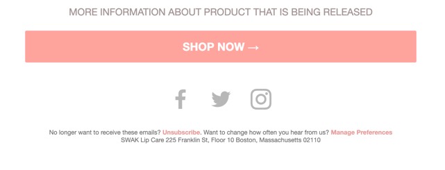Unsusbcribe link onderaan een e-mail