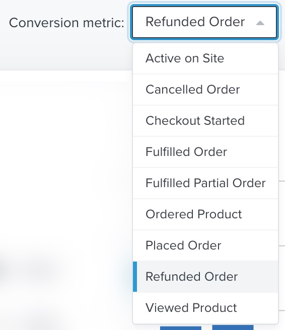conversie meetwaarde dropdown met datumbereikopties voor week, maand en jaar tot datum, en Laatste 7, 30 en 90 dagen, en aangepast, en Laatste 90 dagen is geselecteerd
