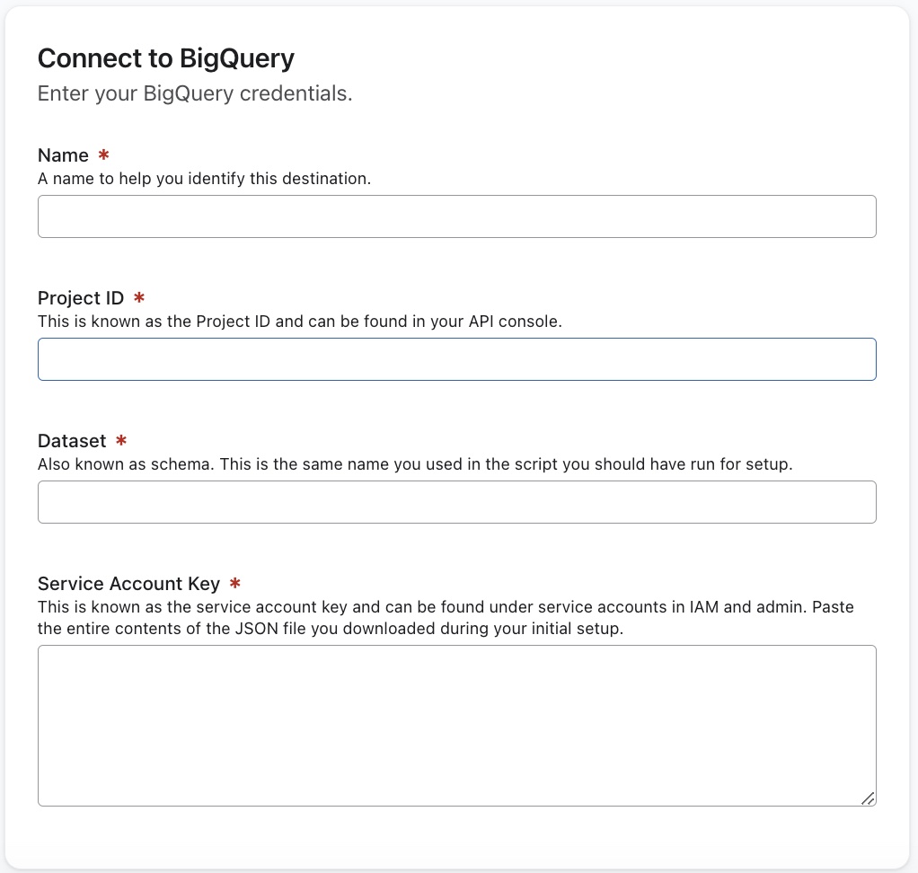 BigQuery referenties om te verbinden