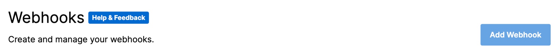 De knop Webhook toevoegen in Olo.