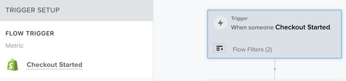 Trigger meetwaarde wordt getoond in de linker zijbalk van de flow builder nadat je op de trigger hebt geklikt.
