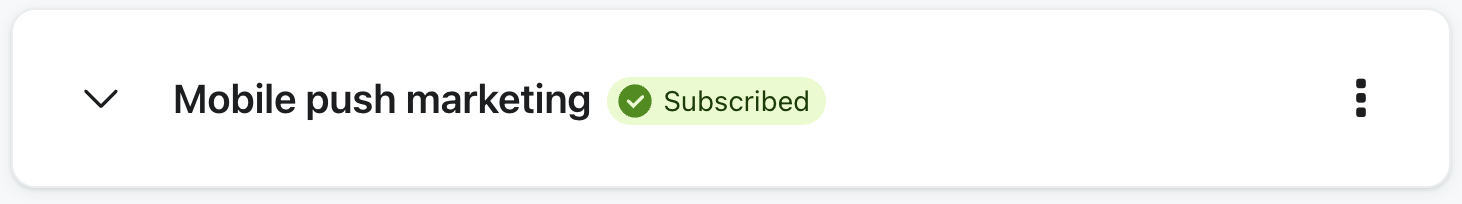 Aanmelden bij Mobile Push marketing op een profiel