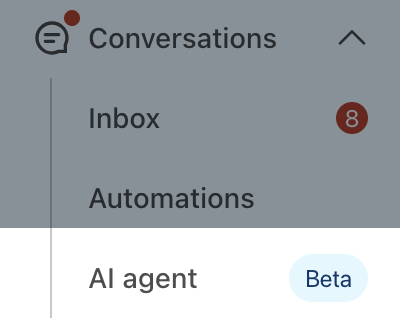 Klaviyo AI Agent tab geselecteerd in Klaviyo's hoofdnavigatie.