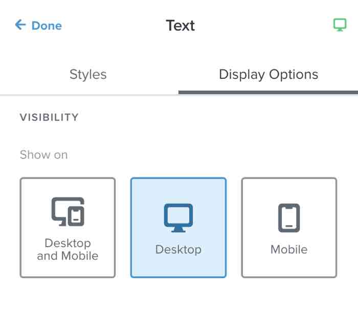 Een blok alleen mobiel in Klaviyo's template editor
