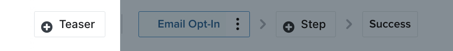 De knop + teaser wordt geselecteerd in de menubalk van de formuliereditor.