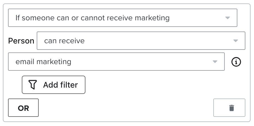 Nowy filtr profilu dla opcji "osoba może otrzymywać marketingowe wiadomości e-mail