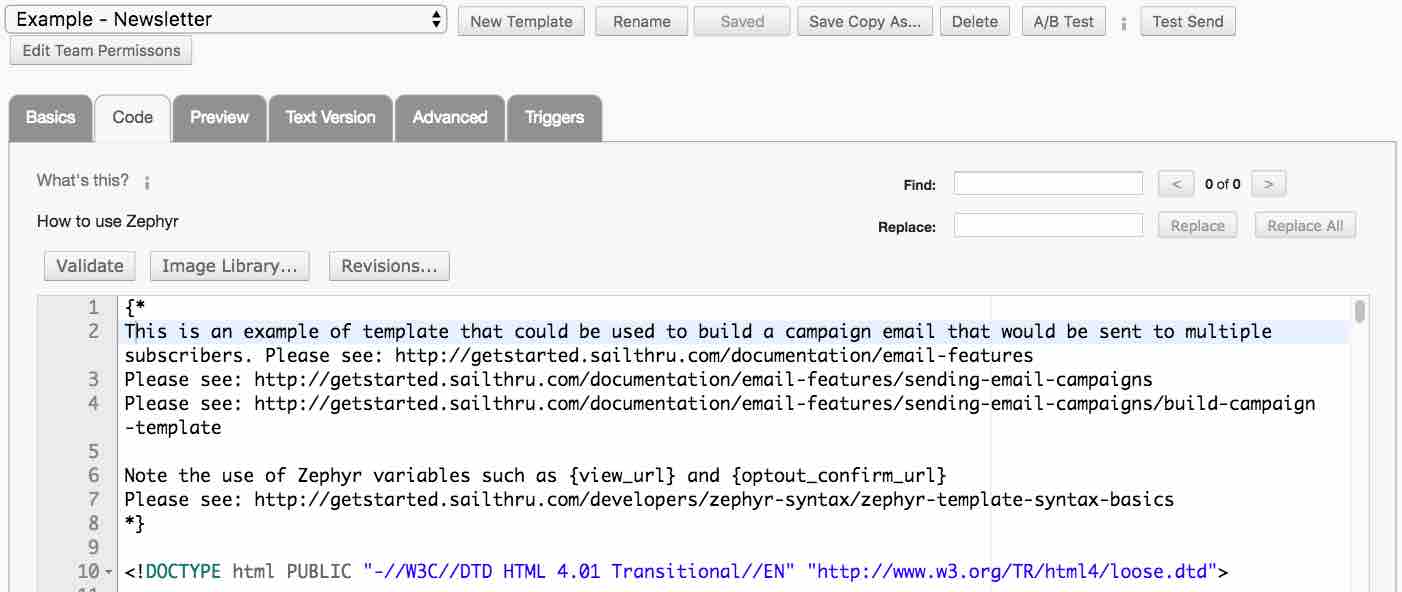 HTML dla szablonu e-mailowego w Sailthru