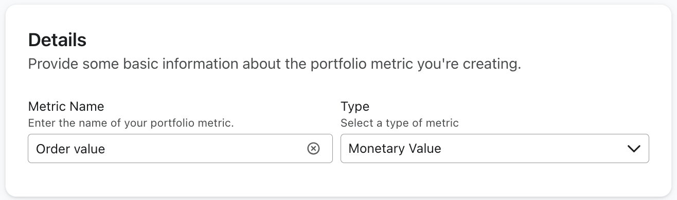 Nazwij metrykę portfolio