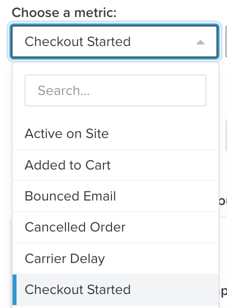 metryka dropdown ze stroną płatności
kasa Uruchomiona metryka wybrana z listy
