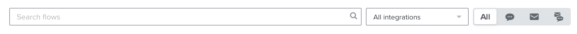 Sökfält högst upp på sidan Flödesbibliotek som kan användas för att söka efter en specifik term eller fras