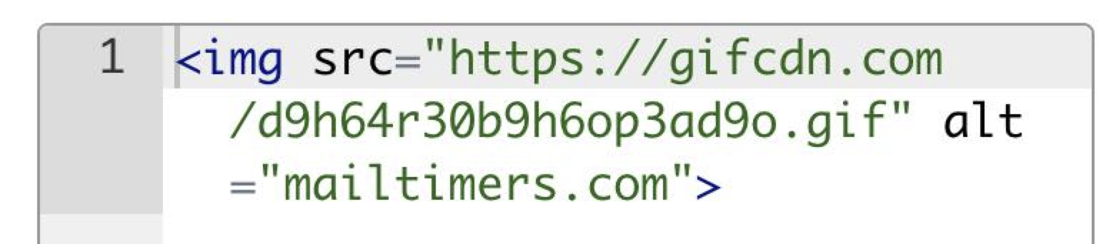 Ett HTML-block som innehåller den kopierade koden