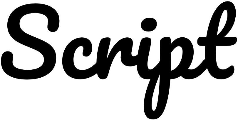 Exempel på ett Script-typsnitt